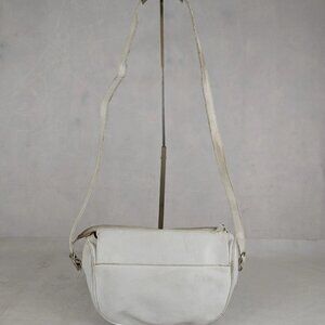 Authentic RARE! Vintage GUCCI 1980's Ophidia Halfmoon White Shoulder Bag Italy